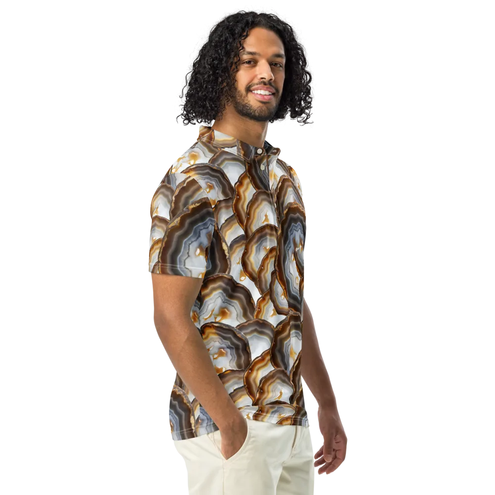 Earthbound Aura on Men's Slim Fit Polo Shirt — Right Front