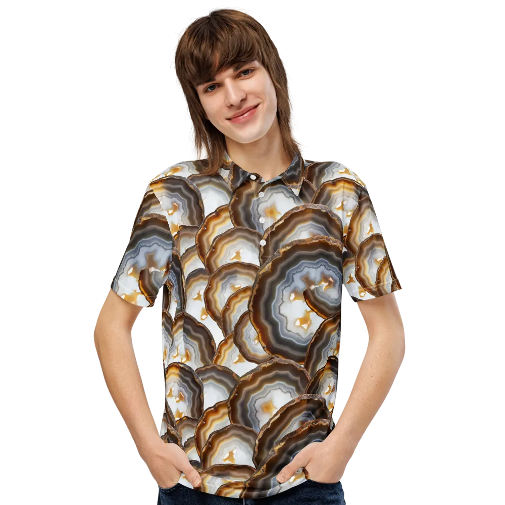Earthbound Aura on Men's Slim Fit Polo Shirt — Front
