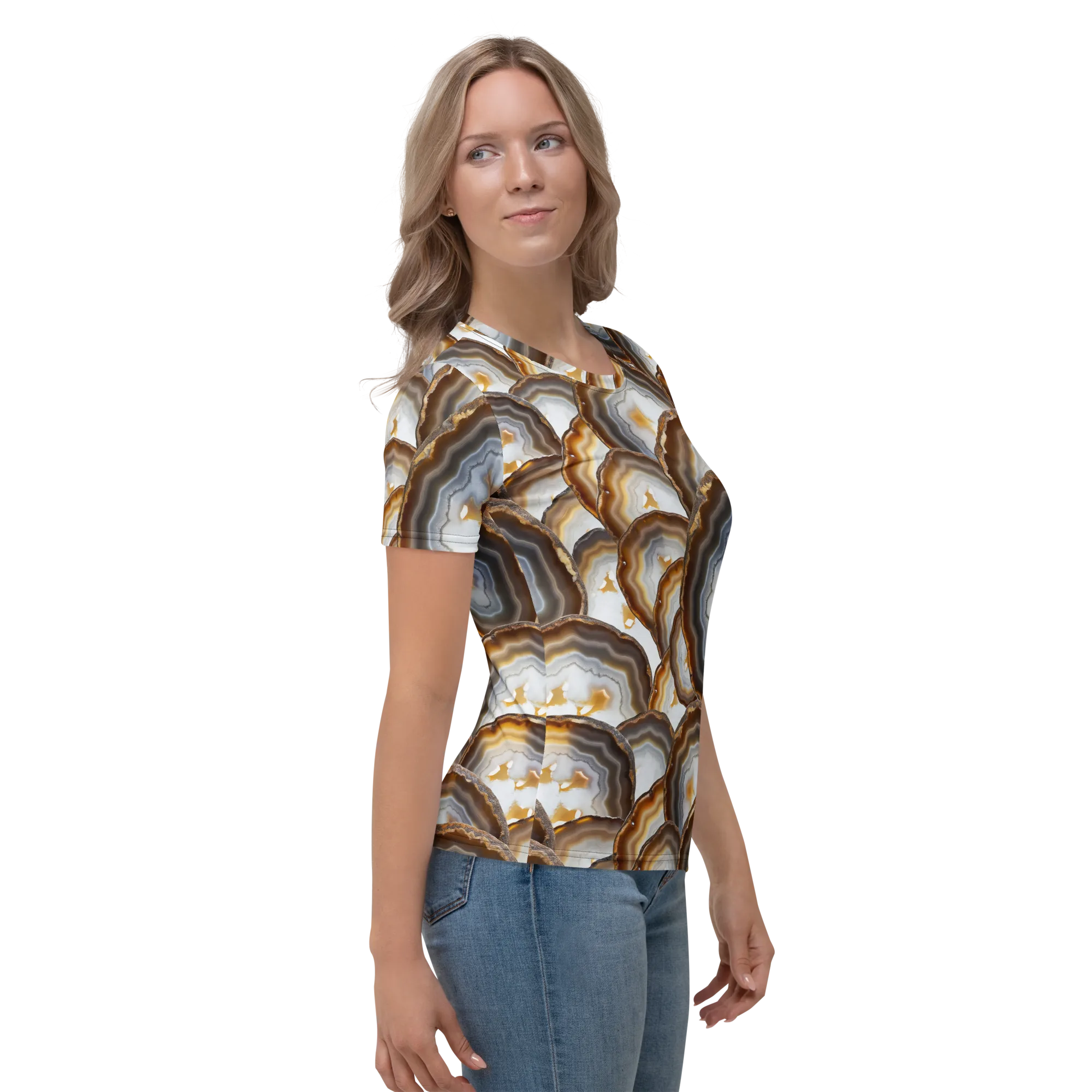 Earthbound Aura on Women's Crew Neck T-Shirt — Right