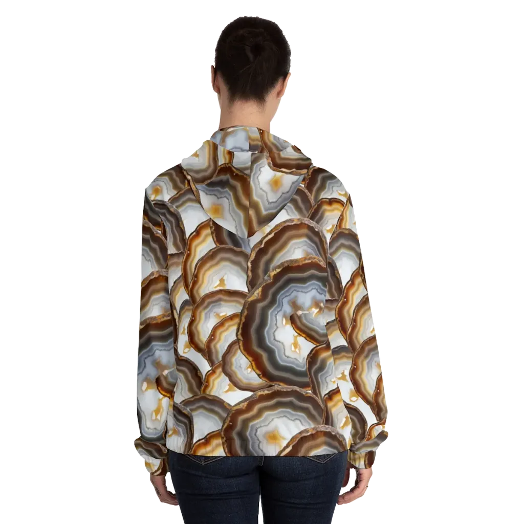 Earthbound Aura on Women's Full-Zip Hoodie — Back On Person