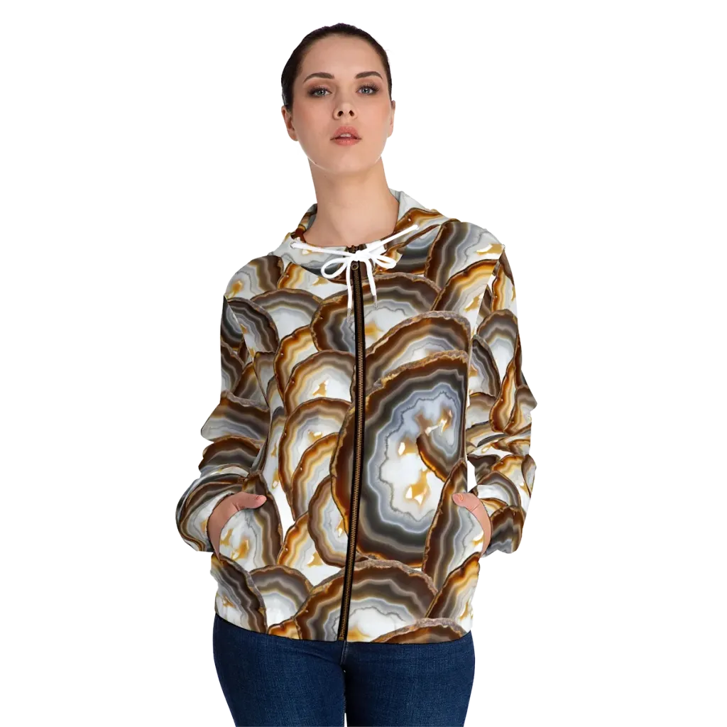Earthbound Aura on Women's Full-Zip Hoodie — Front On Person