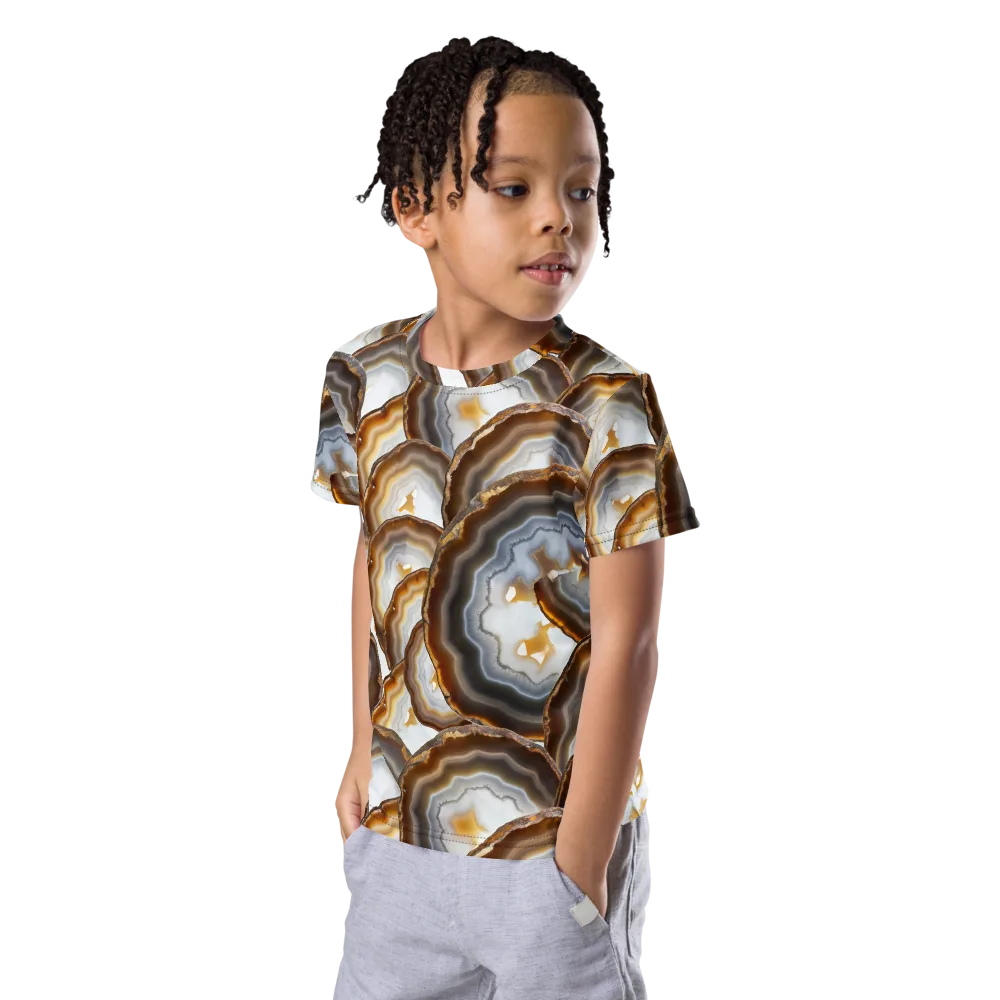 Earthbound Aura on Kids Crew Neck T-Shirt — Left Front