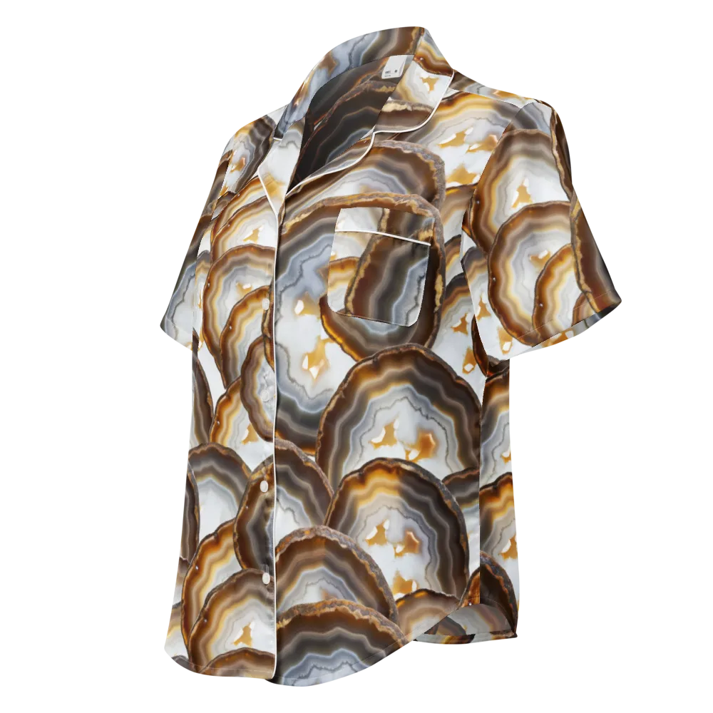 Earthbound Aura on Women's Short Sleeve Pajama Top — Left Front