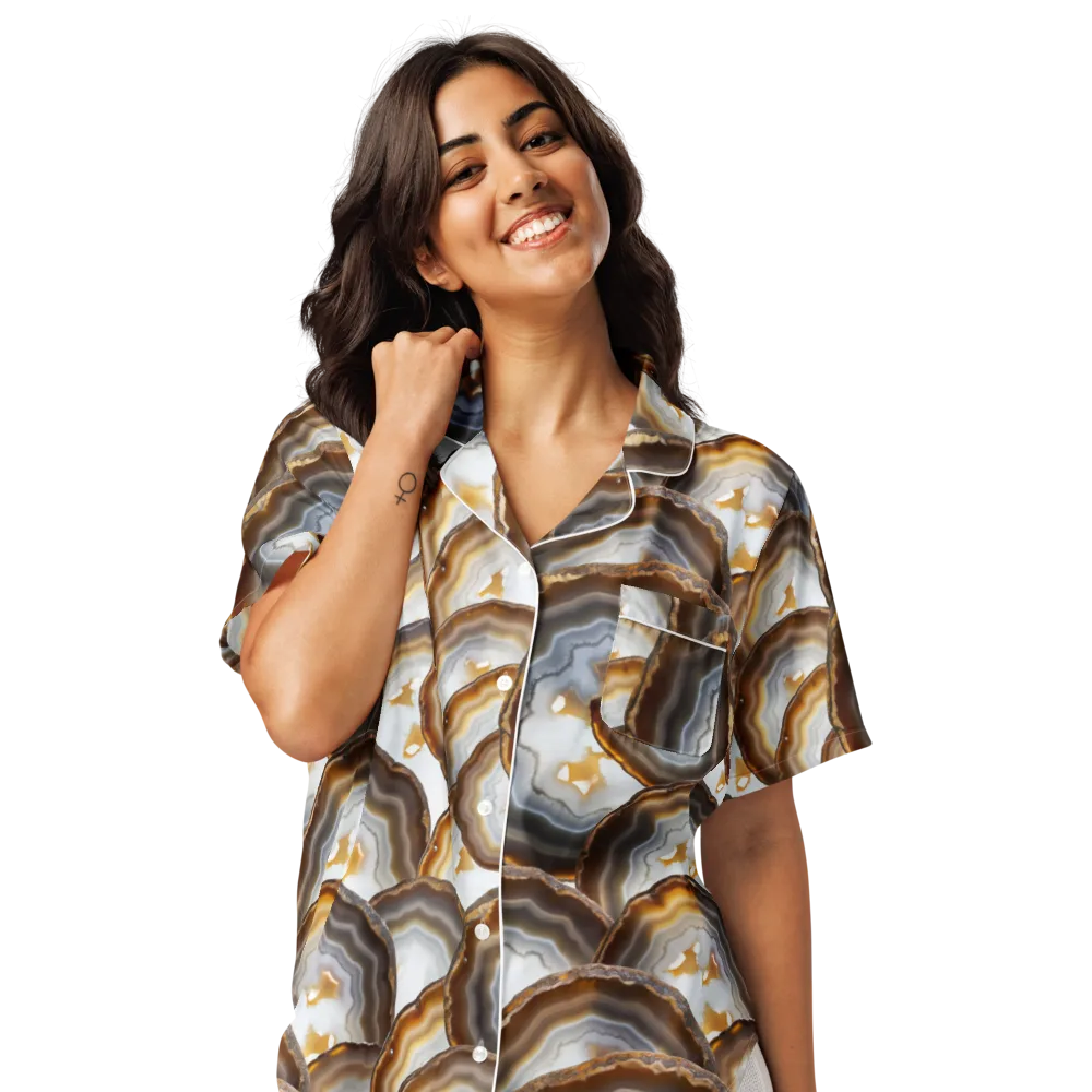 Earthbound Aura on Women's Short Sleeve Pajama Top — Front