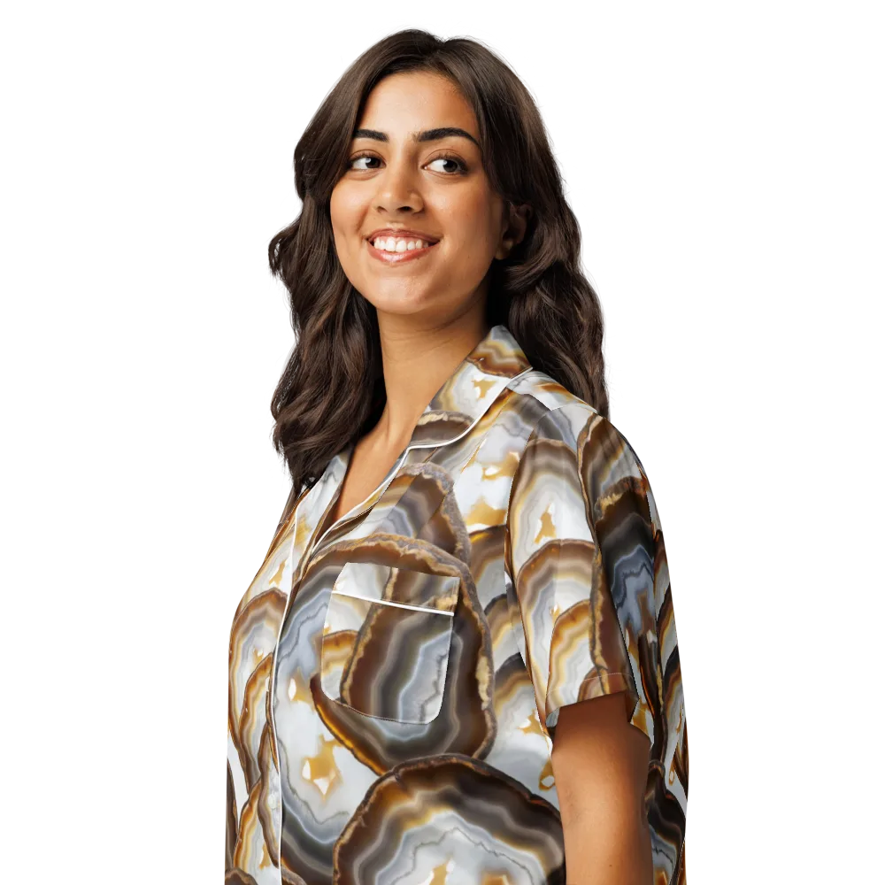Earthbound Aura on Women's Short Sleeve Pajama Top — Left Front