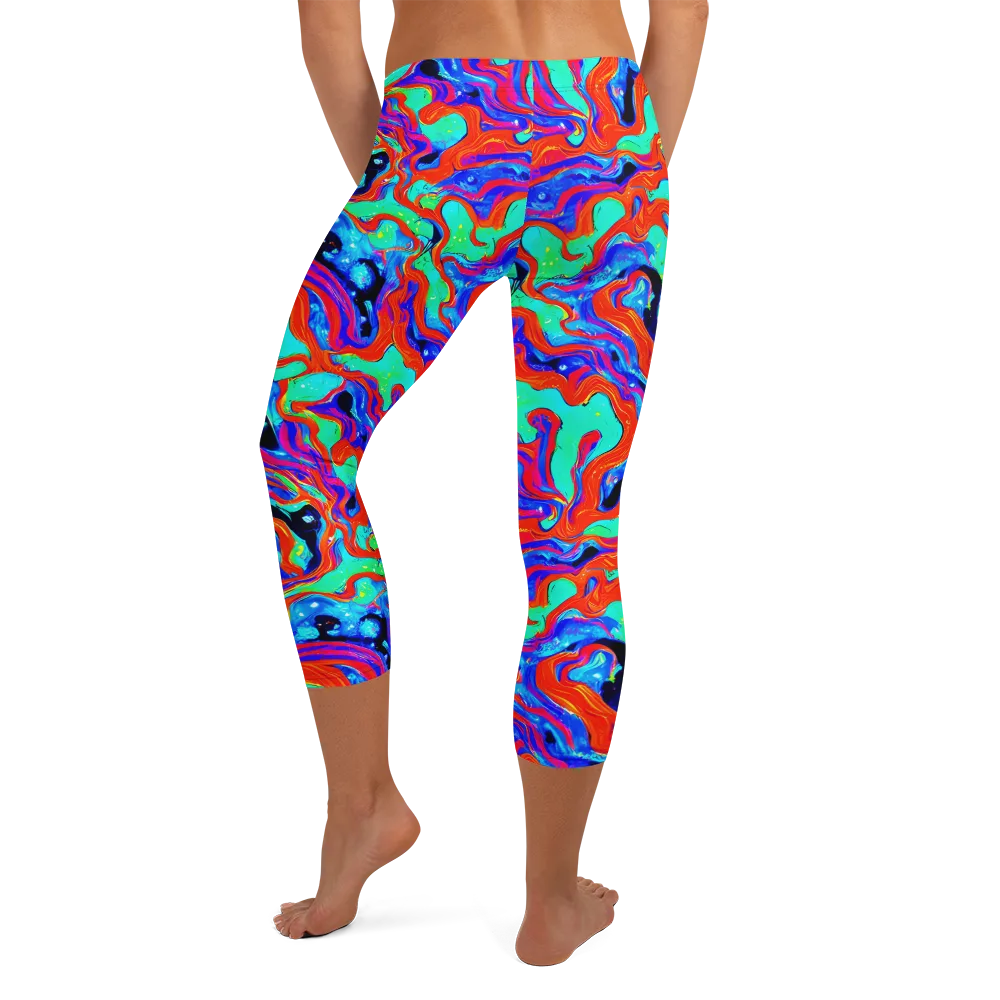 Flame Current on Capri Leggings — Back