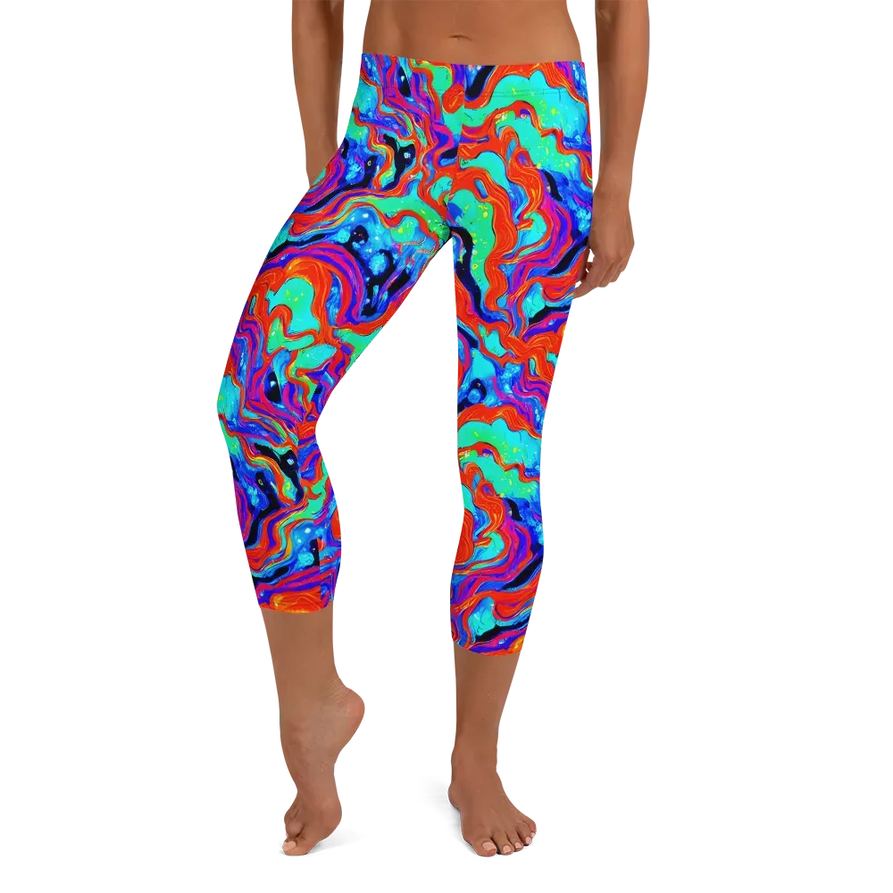 Flame Current on Capri Leggings — Front