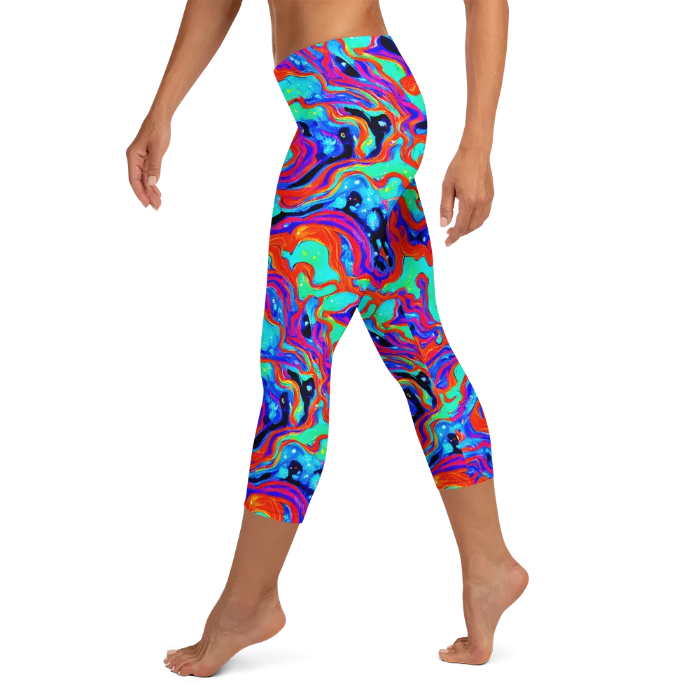 Flame Current on Capri Leggings — Left