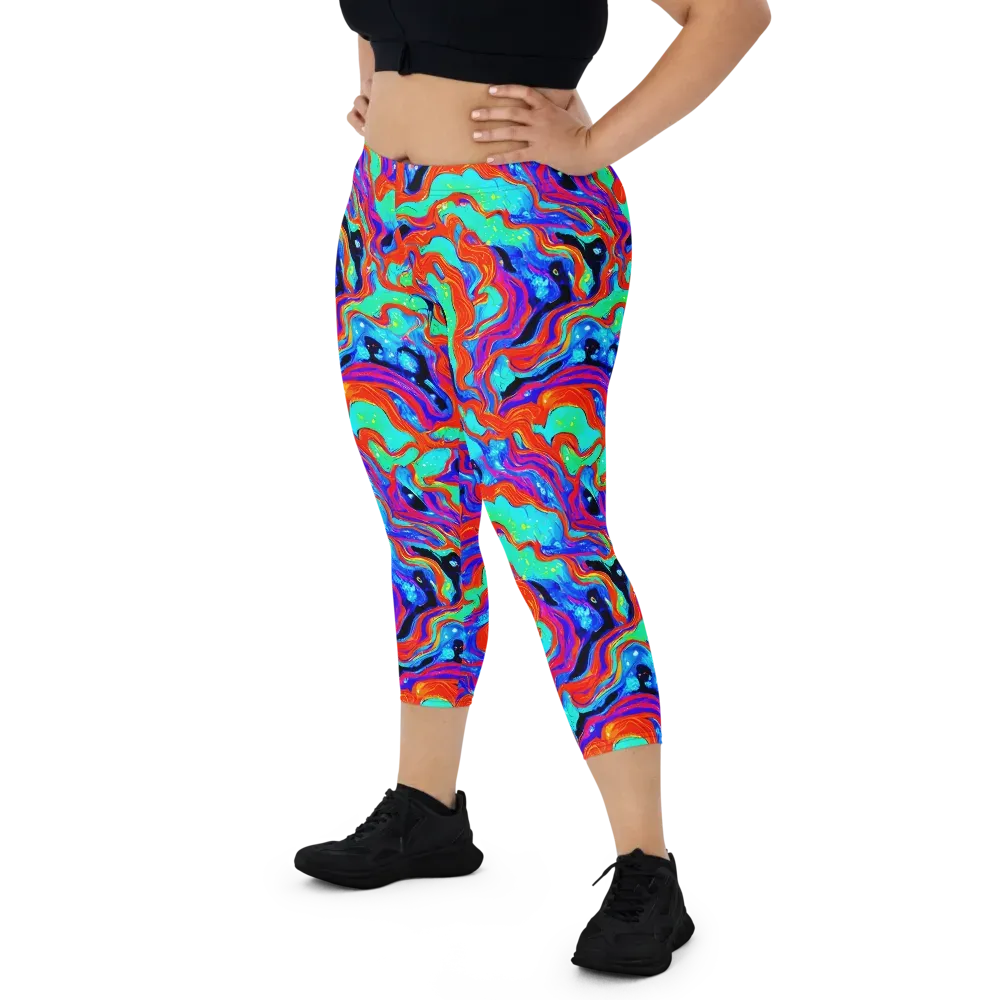 Flame Current on Capri Leggings — Front