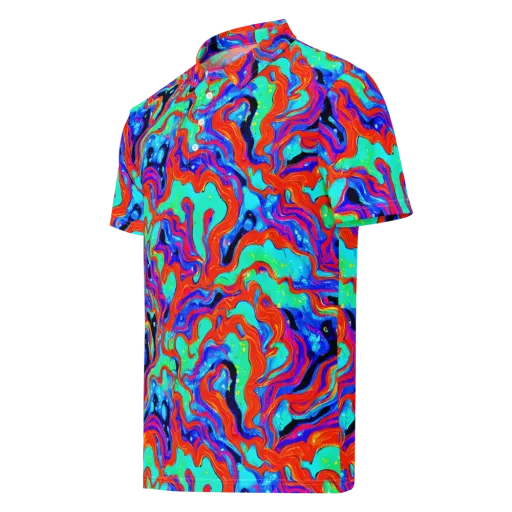 Flame Current on a Men's Slim Fit Polo Shirt