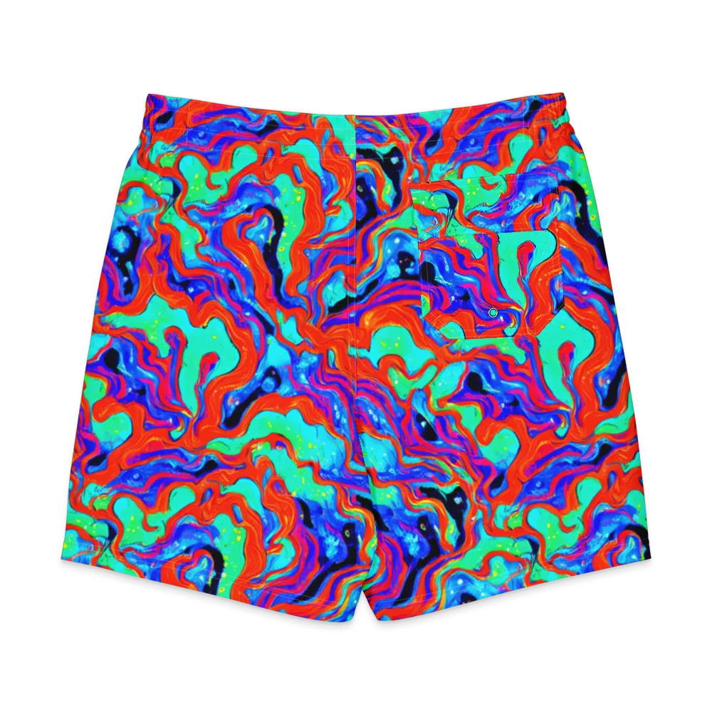 Flame Current on Men's Board Shorts — Back