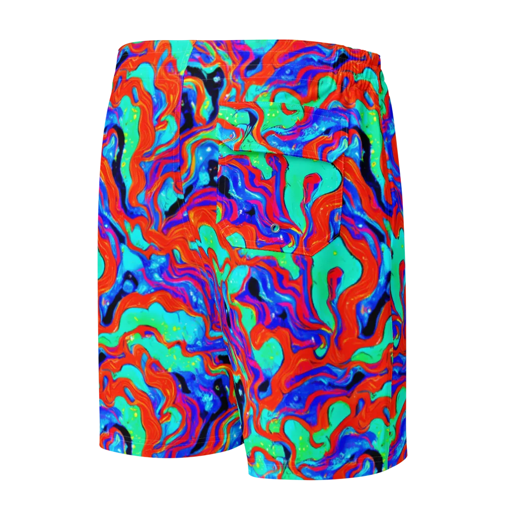 Flame Current on Men's Board Shorts — Back