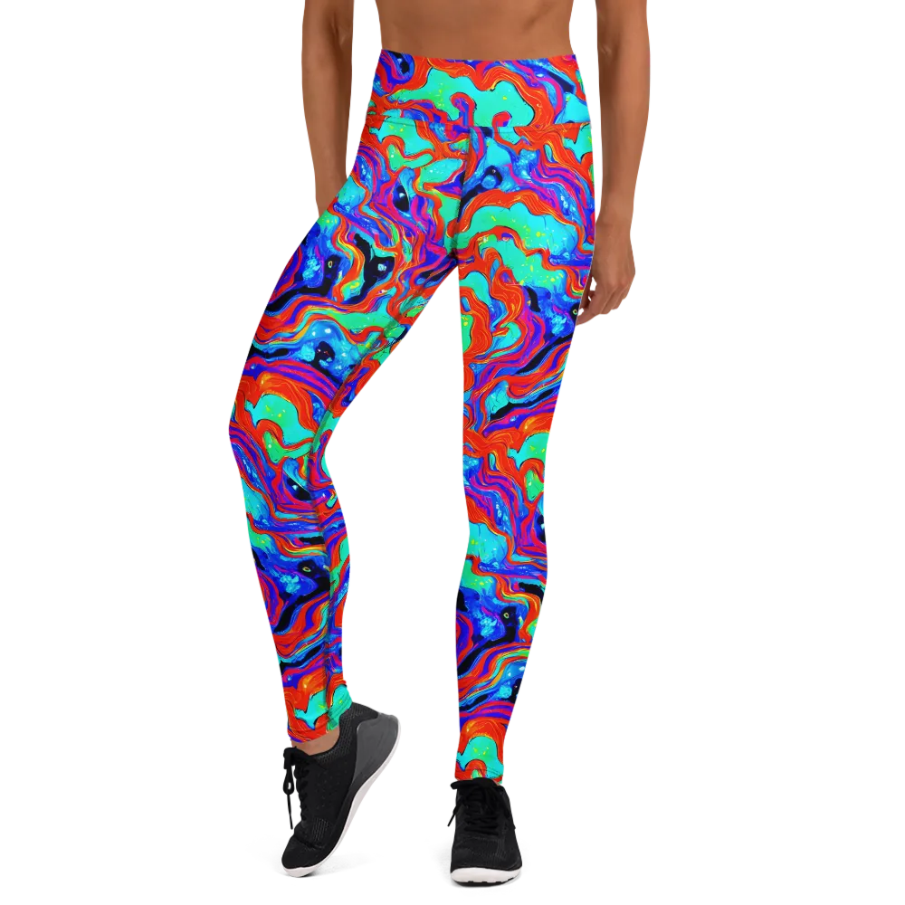 Flame Current on Yoga Leggings — Front
