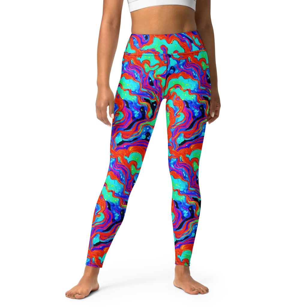 Flame Current on Yoga Leggings — Front