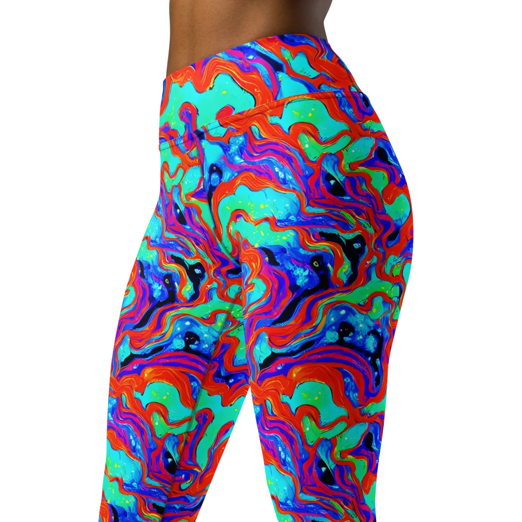 Flame Current on Yoga Leggings — Left Front