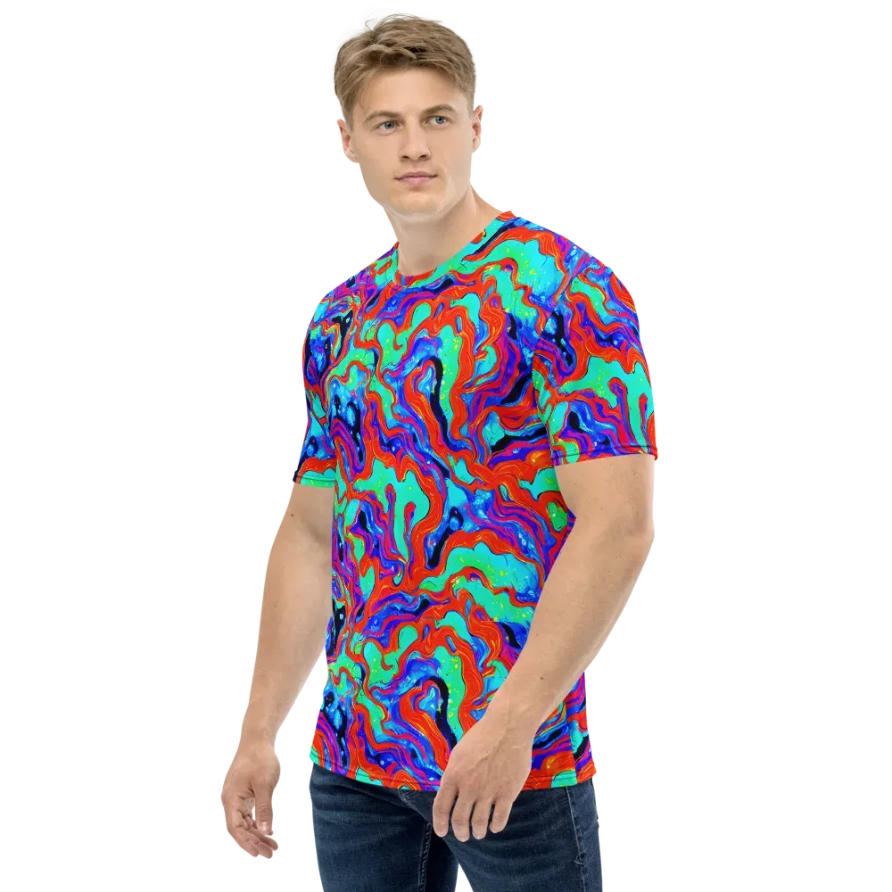 Flame Current on Men's Crew Neck T-Shirt — Left