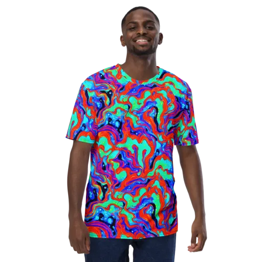 Flame Current on a Men's Crew Neck T-Shirt