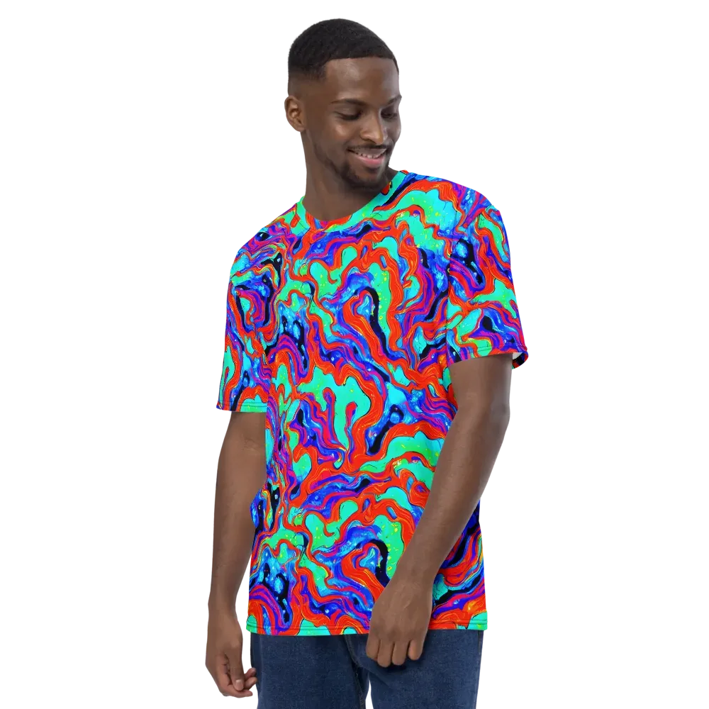 Flame Current on Men's Crew Neck T-Shirt — Left