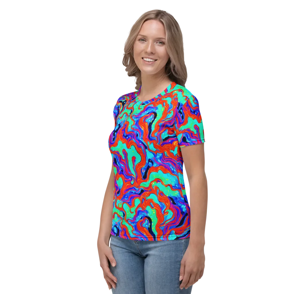 Flame Current on Women's Crew Neck T-Shirt — Left