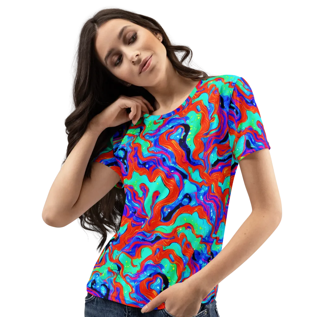 Flame Current on Women's Crew Neck T-Shirt — Left Front