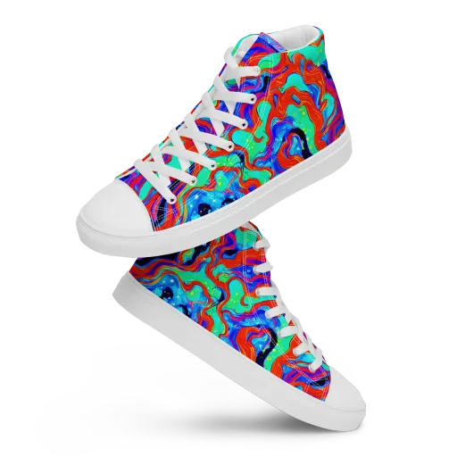 Flame Current on a Women's High Top Canvas Shoes