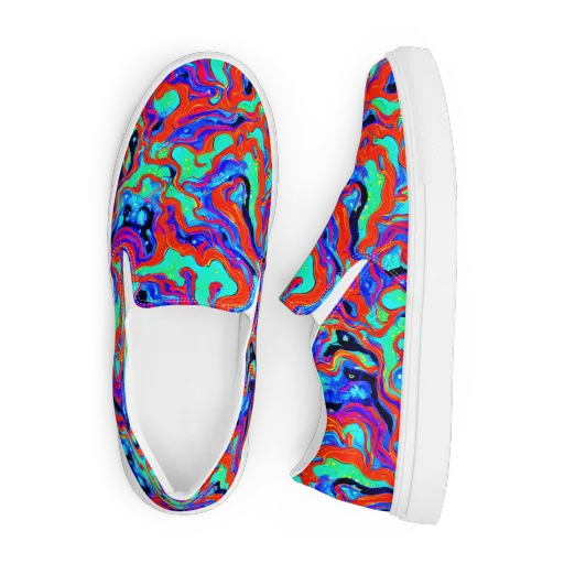 Flame Current on a Men's Slip-On Canvas Shoes