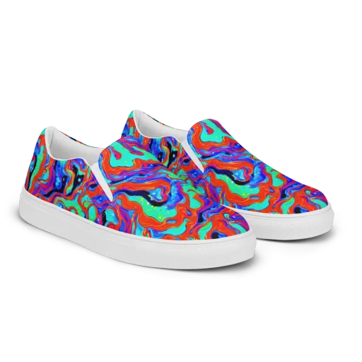 Flame Current on a Women's Slip-On Canvas Shoes