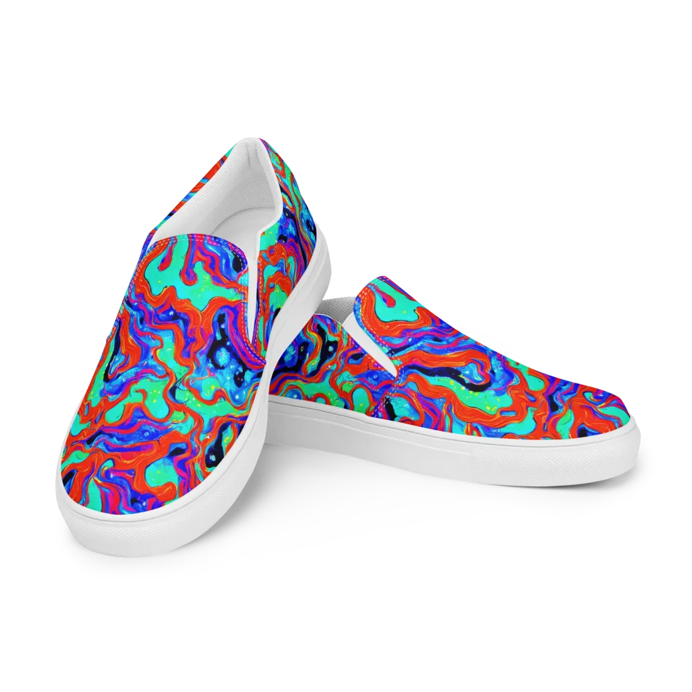 Flame Current on Women's Slip-On Canvas Shoes — Left Front