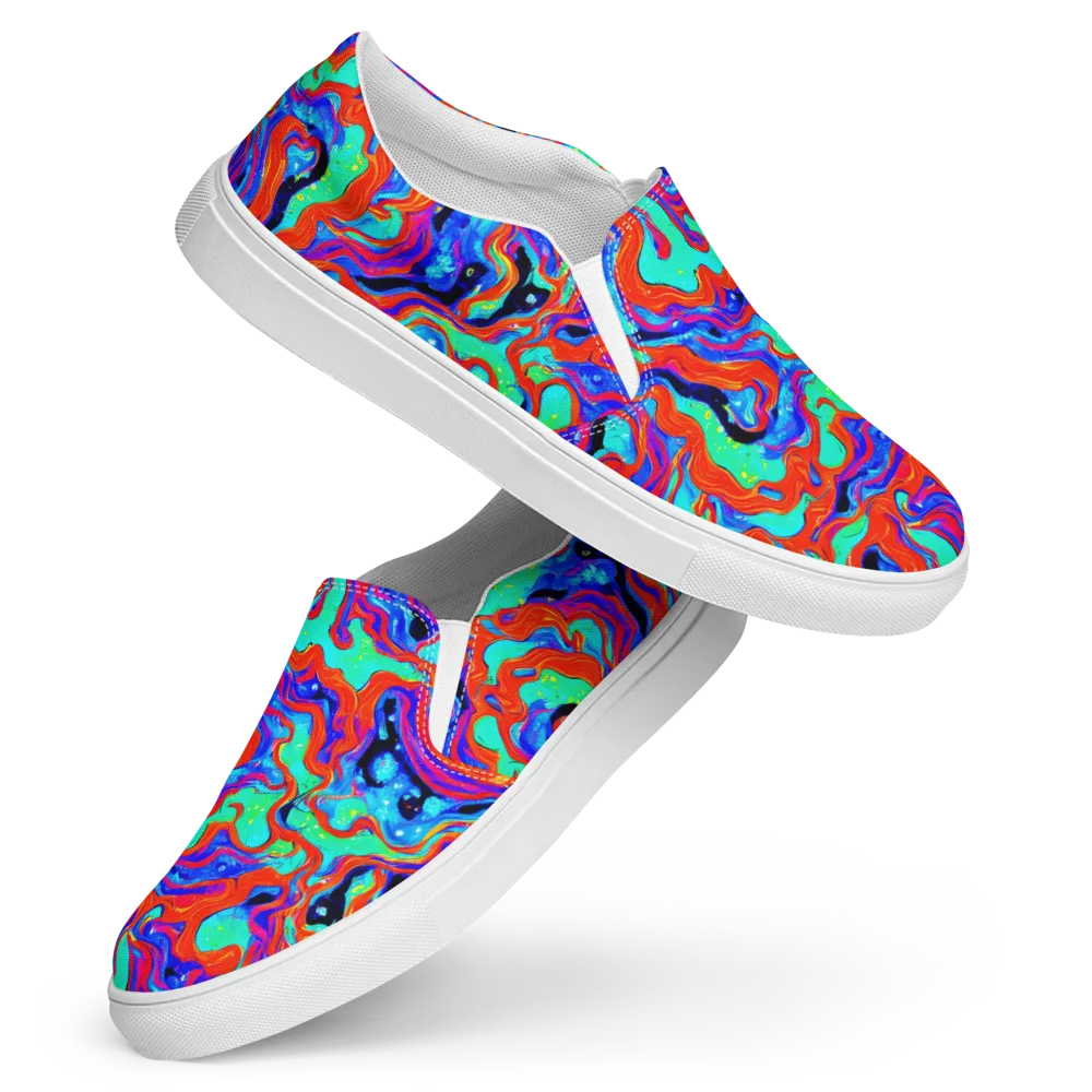 Flame Current on Women's Slip-On Canvas Shoes — Front