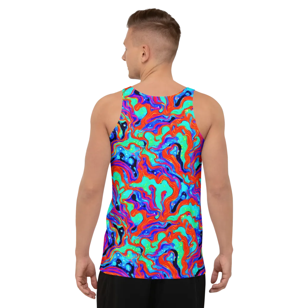 Flame Current on Men's Tank Top — Back
