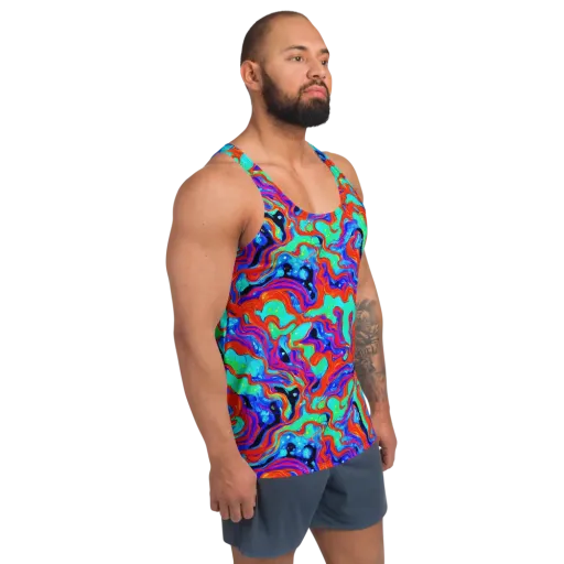 Flame Current on a Men's Tank Top