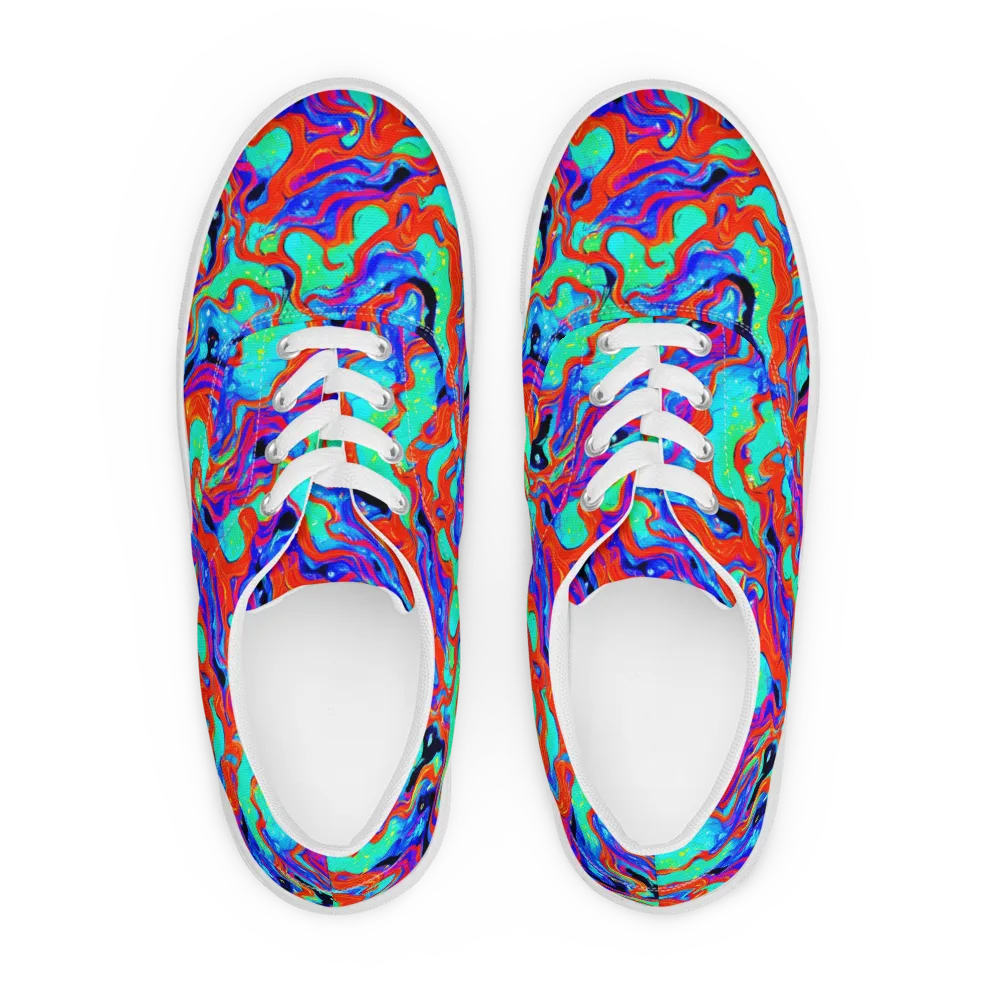 Flame Current on Men's Lace-Up Canvas Shoes — Front