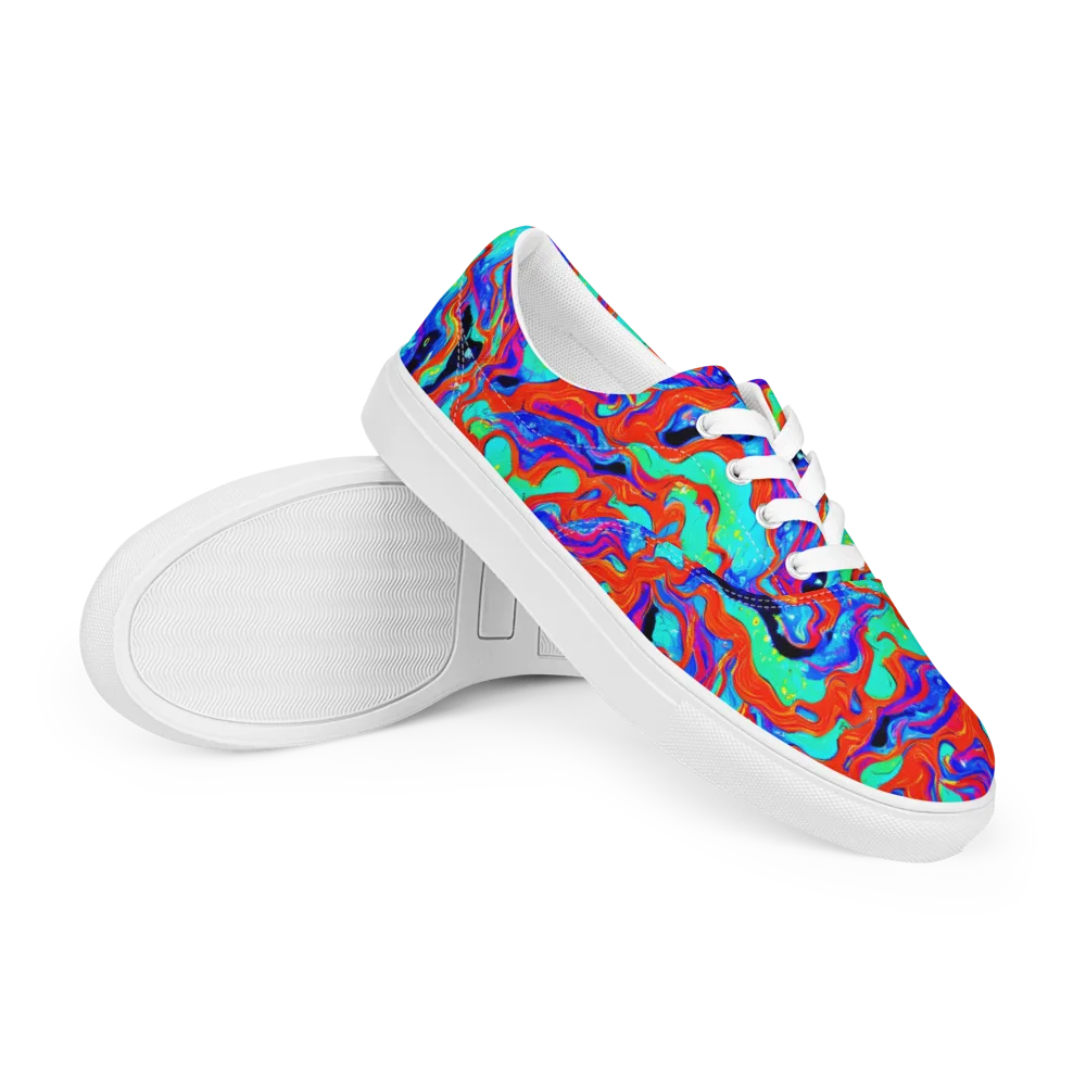 Flame Current on Men's Lace-Up Canvas Shoes — Right Front