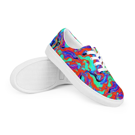Flame Current on a Men's Lace-Up Canvas Shoes
