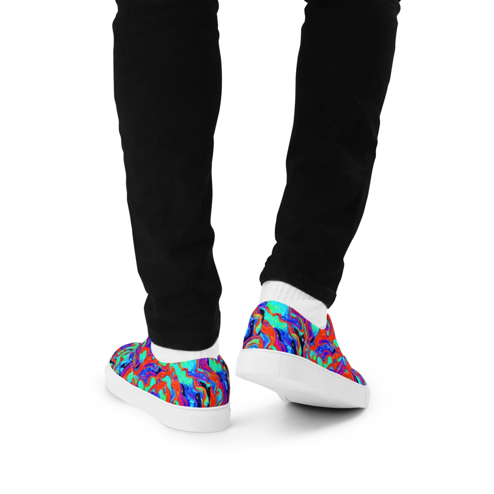 Flame Current on Men's Lace-Up Canvas Shoes — Back