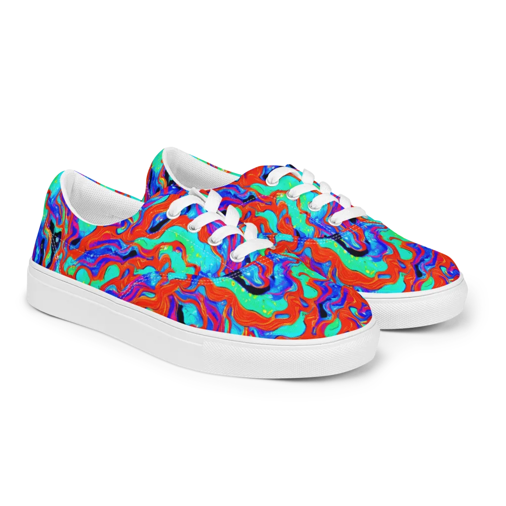 Flame Current on Men's Lace-Up Canvas Shoes — Right Front
