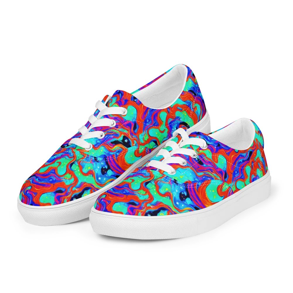 Flame Current on Men's Lace-Up Canvas Shoes — Left Front