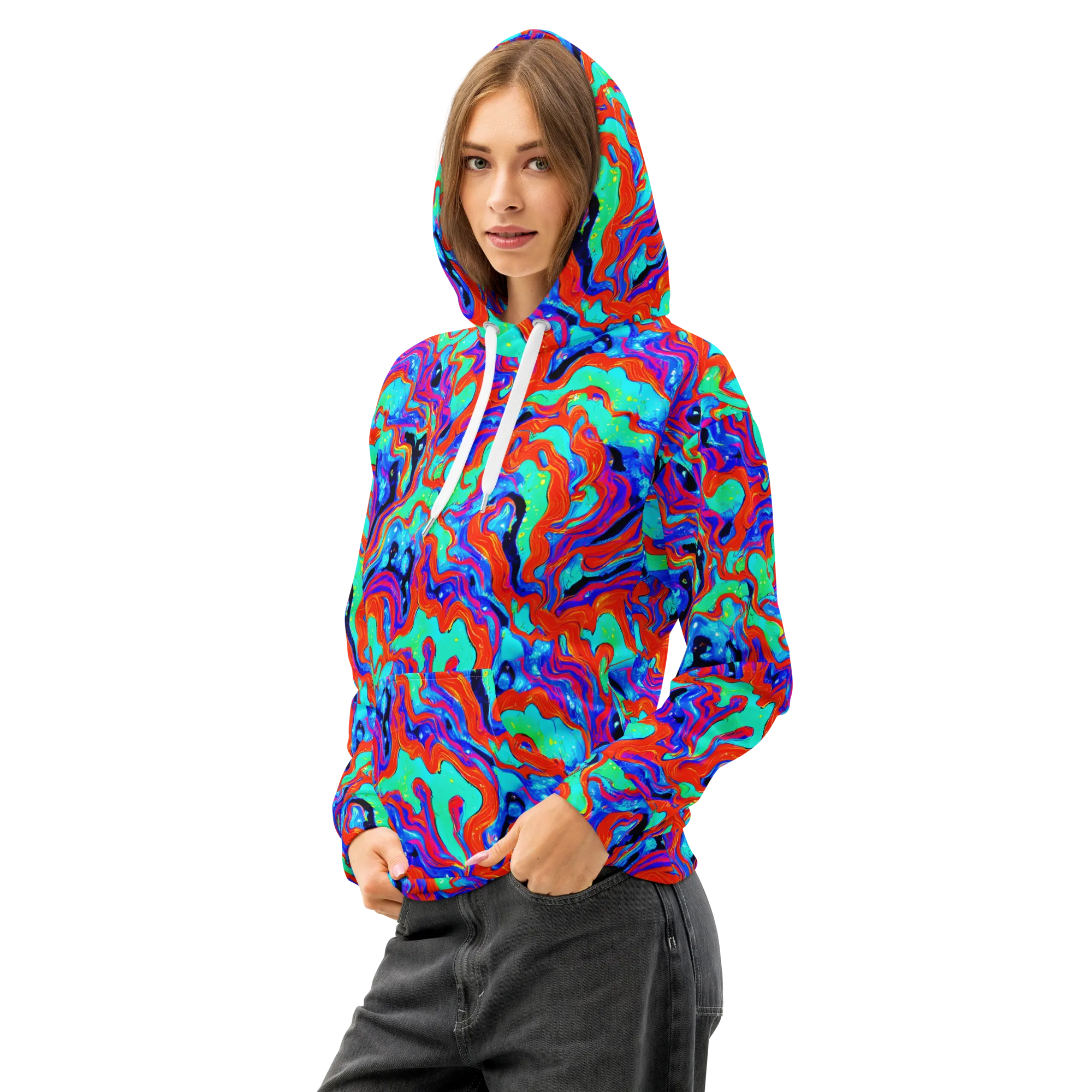 Flame Current on Cotton Hoodie — Left Front