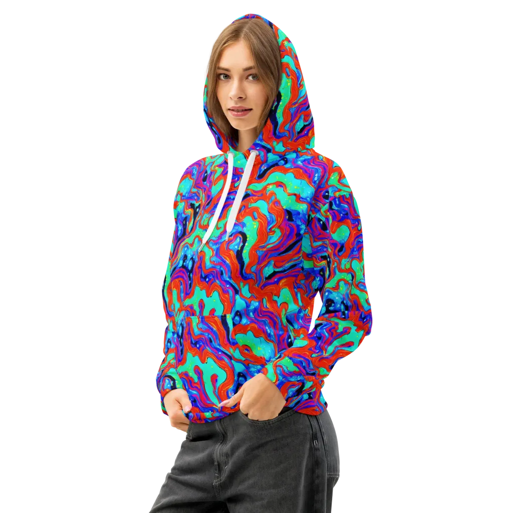 Flame Current on Cotton Hoodie — Left Front