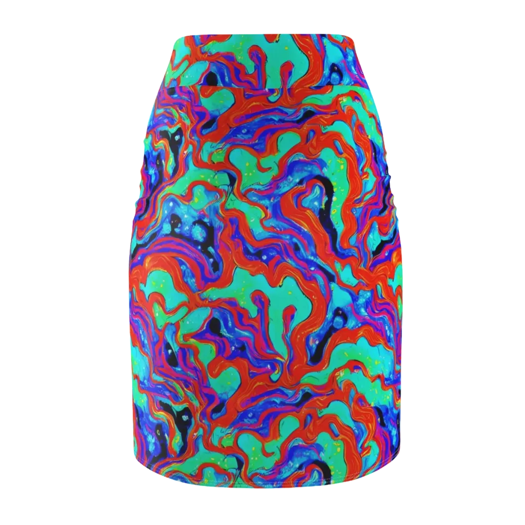 Flame Current on Pencil Skirt — Back