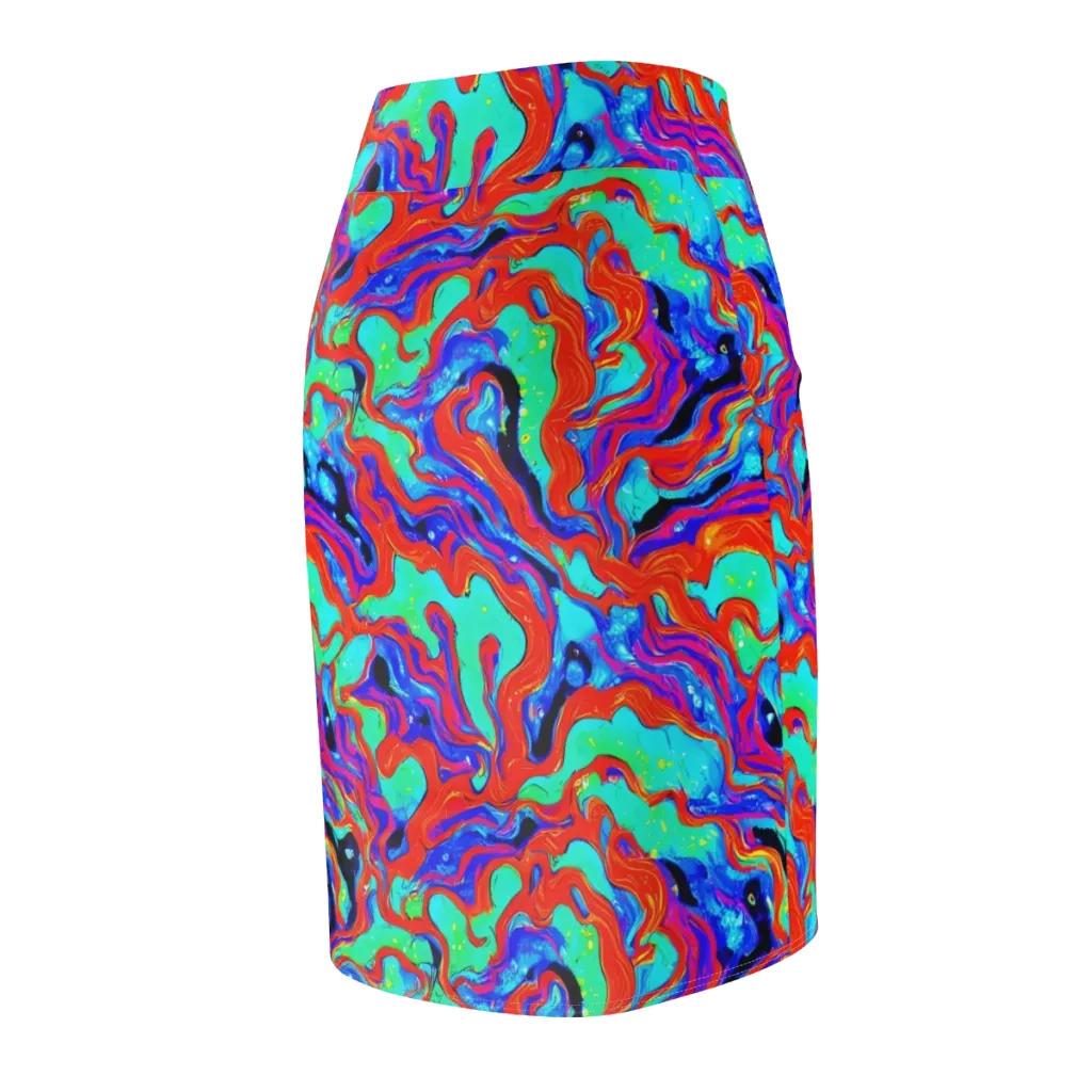 Flame Current on Pencil Skirt — Back Side