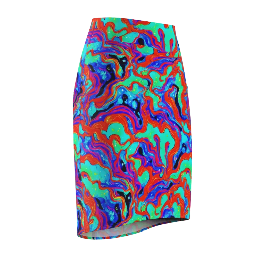 Flame Current on Pencil Skirt — Front Side