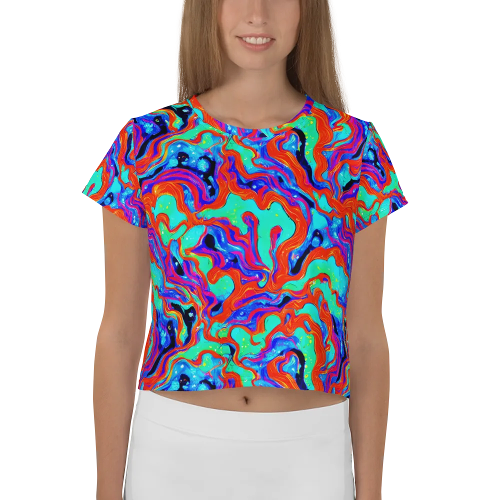 Flame Current on Crop Tee — Front