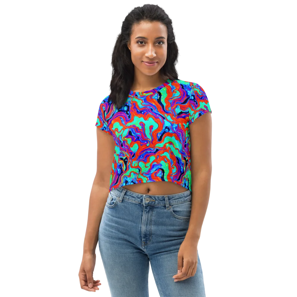 Flame Current on Crop Tee — Front