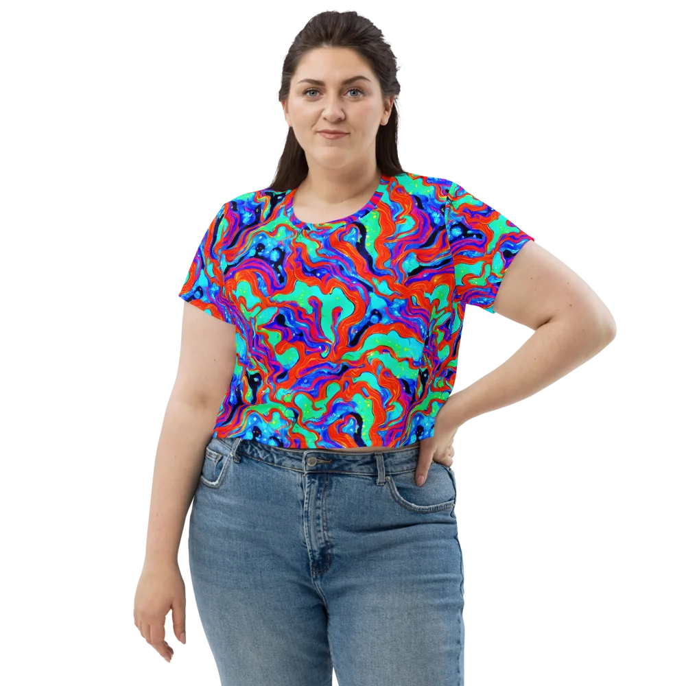 Flame Current on Crop Tee — Front