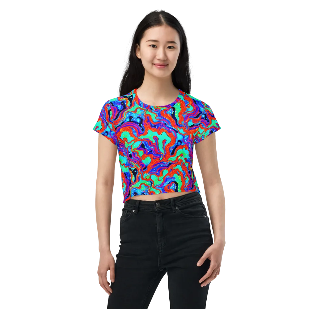 Flame Current on Crop Tee — Front