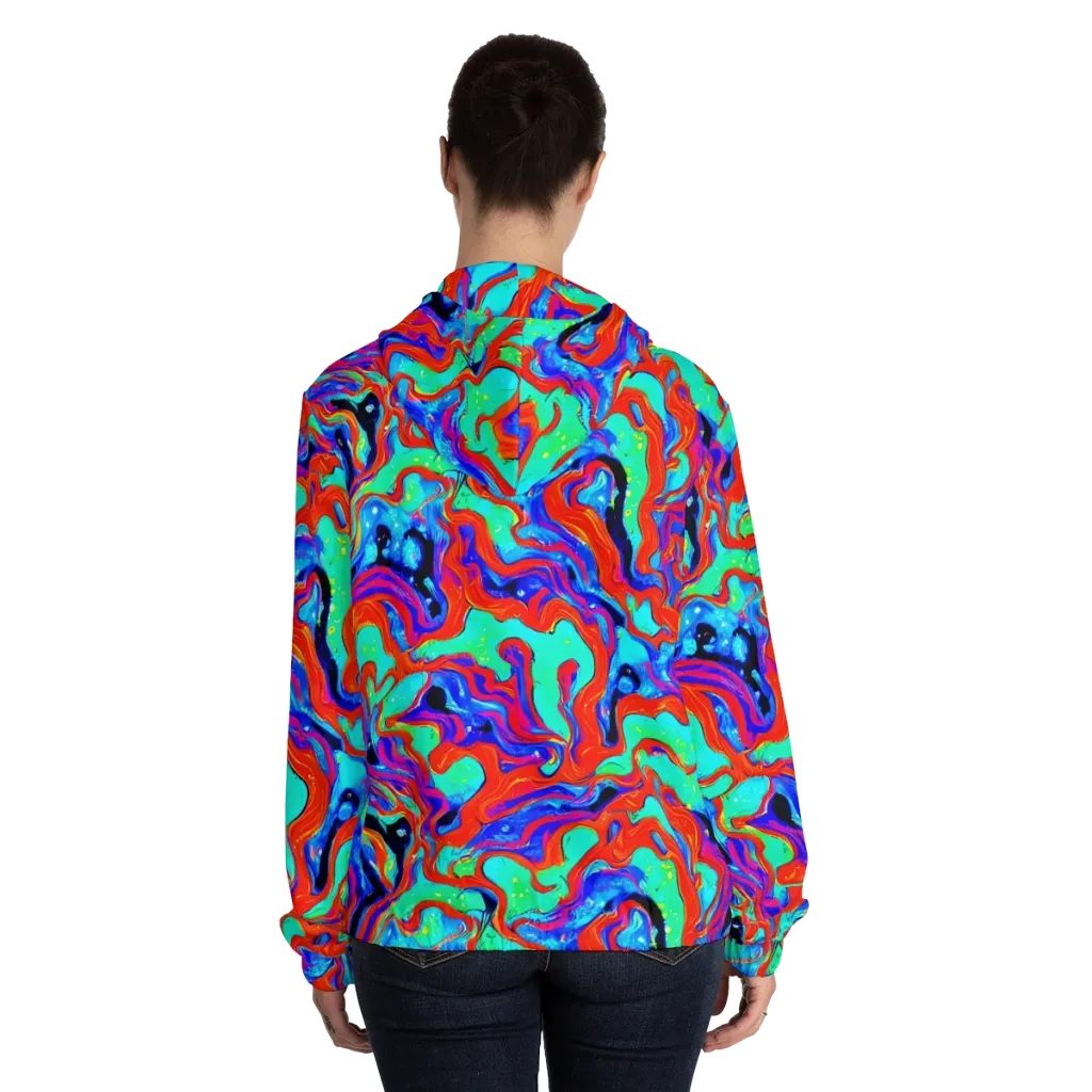 Flame Current on Women's Full-Zip Hoodie — Back On Person