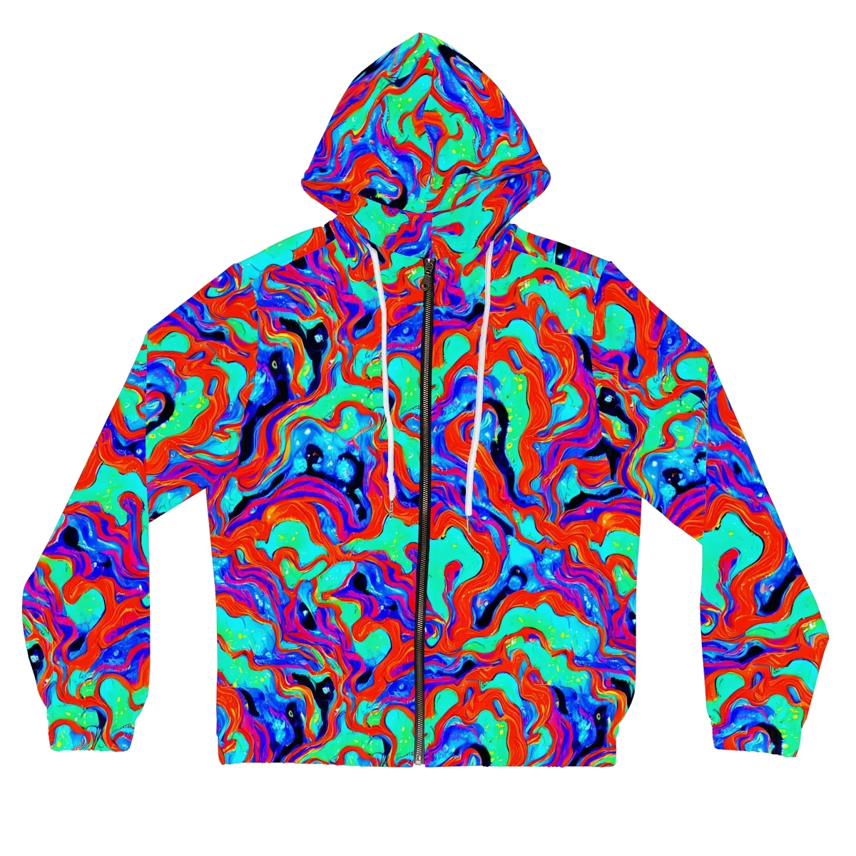 Flame Current on Women's Full-Zip Hoodie — Front