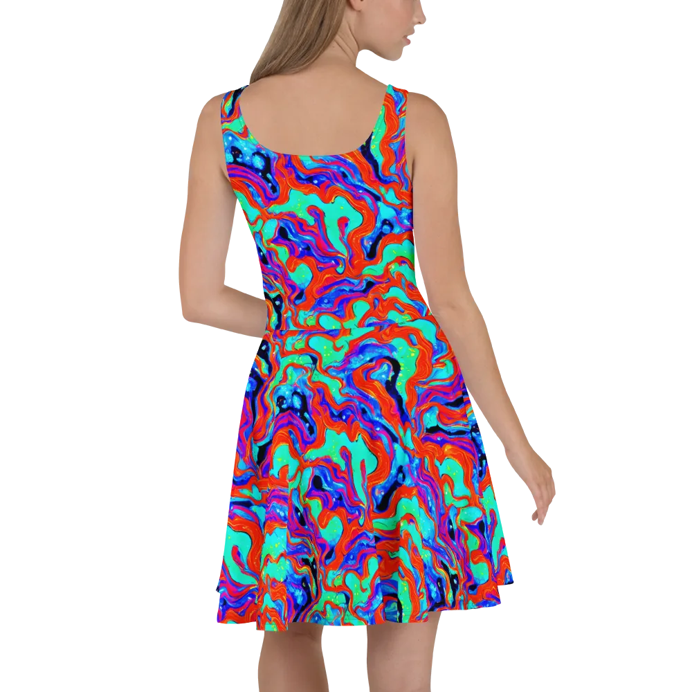 Flame Current on Skater Dress — Back