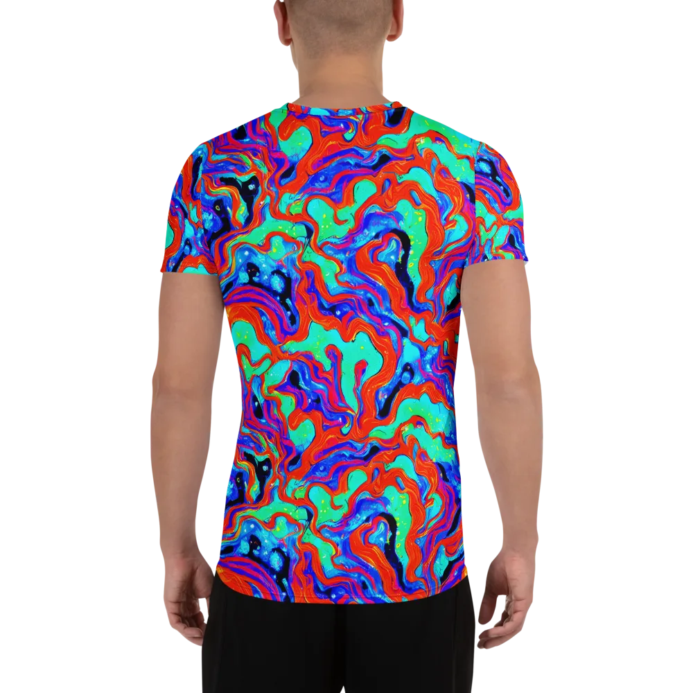 Flame Current on Men's Athletic T-Shirt — Back